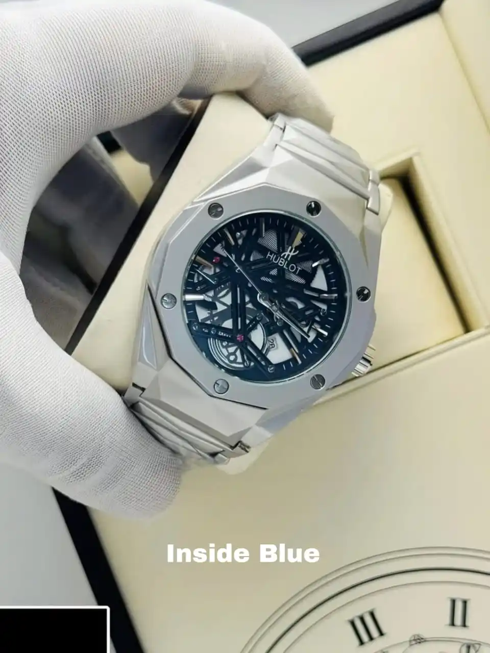 Hublot Watch | Inside Blue Color | Full Metal Chain & Inside Spider Design